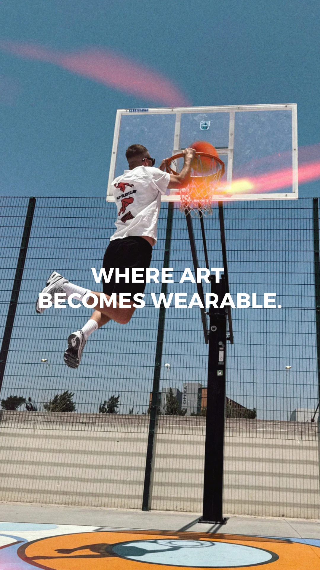 White oversized graphic tee with white Skulpture Club illustration